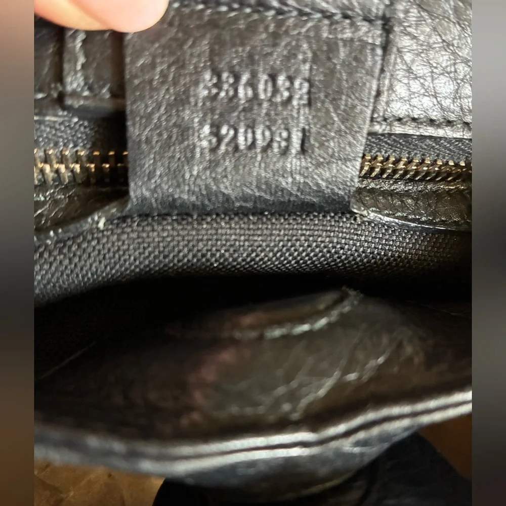 Gucci Taurillon Black Leather, Bamboo Top Handles/Shoulder Bag Tote - Picture 10 of 16